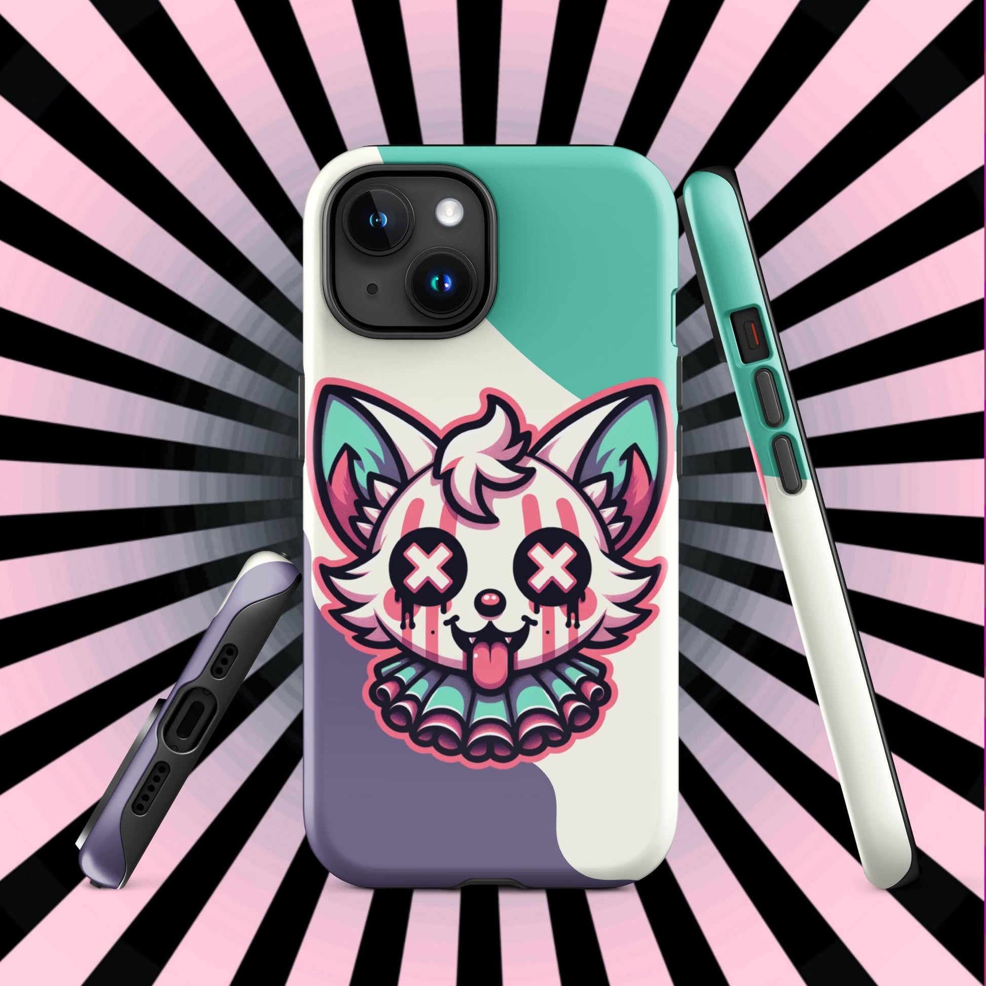 Creepy Cute Weirdcore Desert Fox Clown Clowncore Grunge Pastel Goth Tough Case for iPhone®