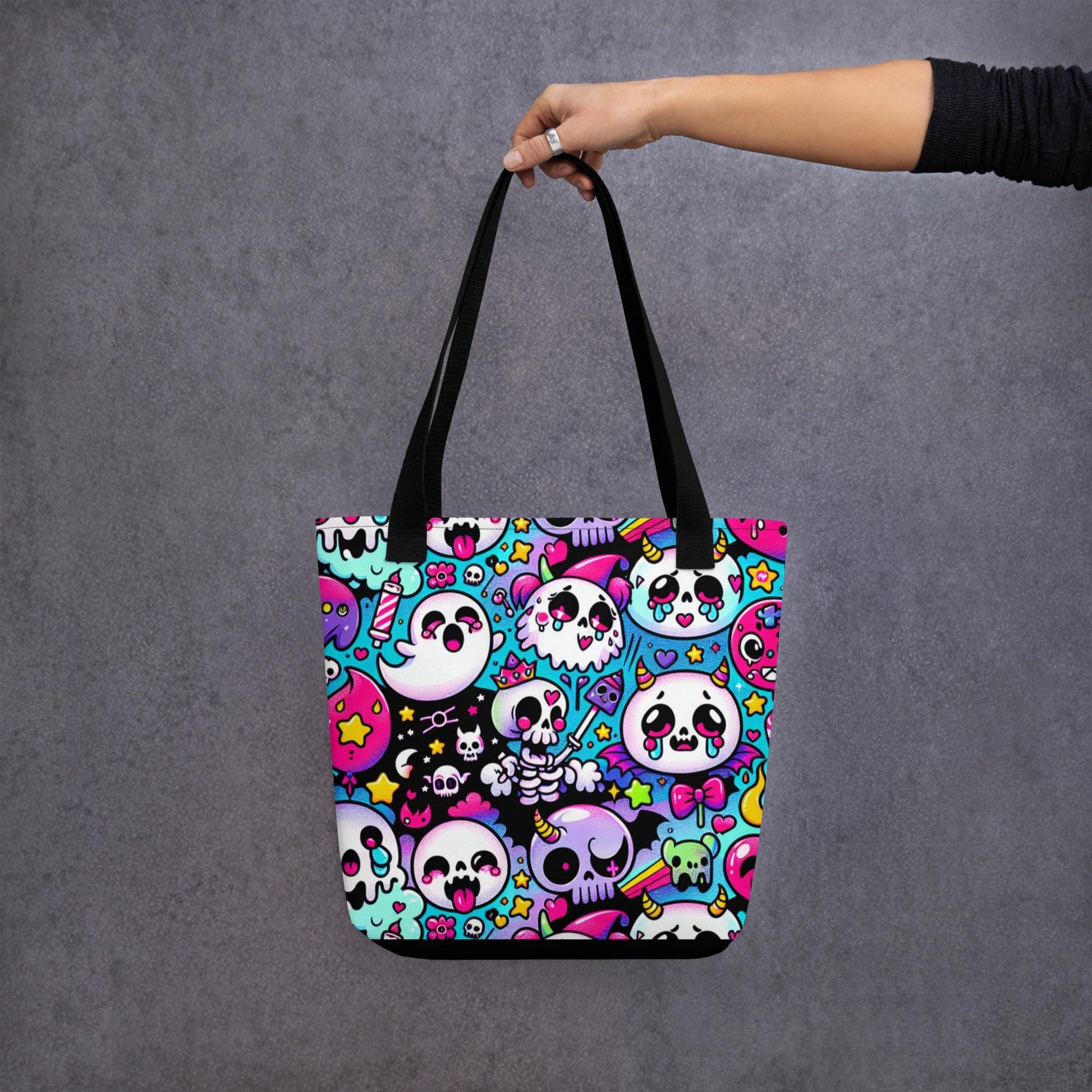 TOTE BAG Gothic Grunge Neon Goth Darkcore Weirdcore Bubble Ghost Gore Stuff Dark Aesthetic Halloween Tote Bag