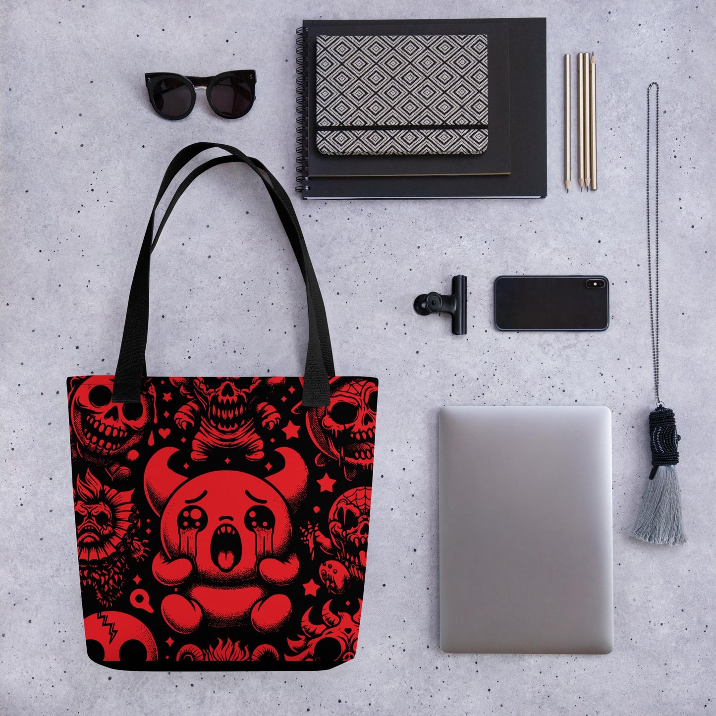 TOTE BAG Gothic Grunge Neon Goth Darkcore Weirdcore Red Demon Dark Aesthetic Halloween Tote Bag