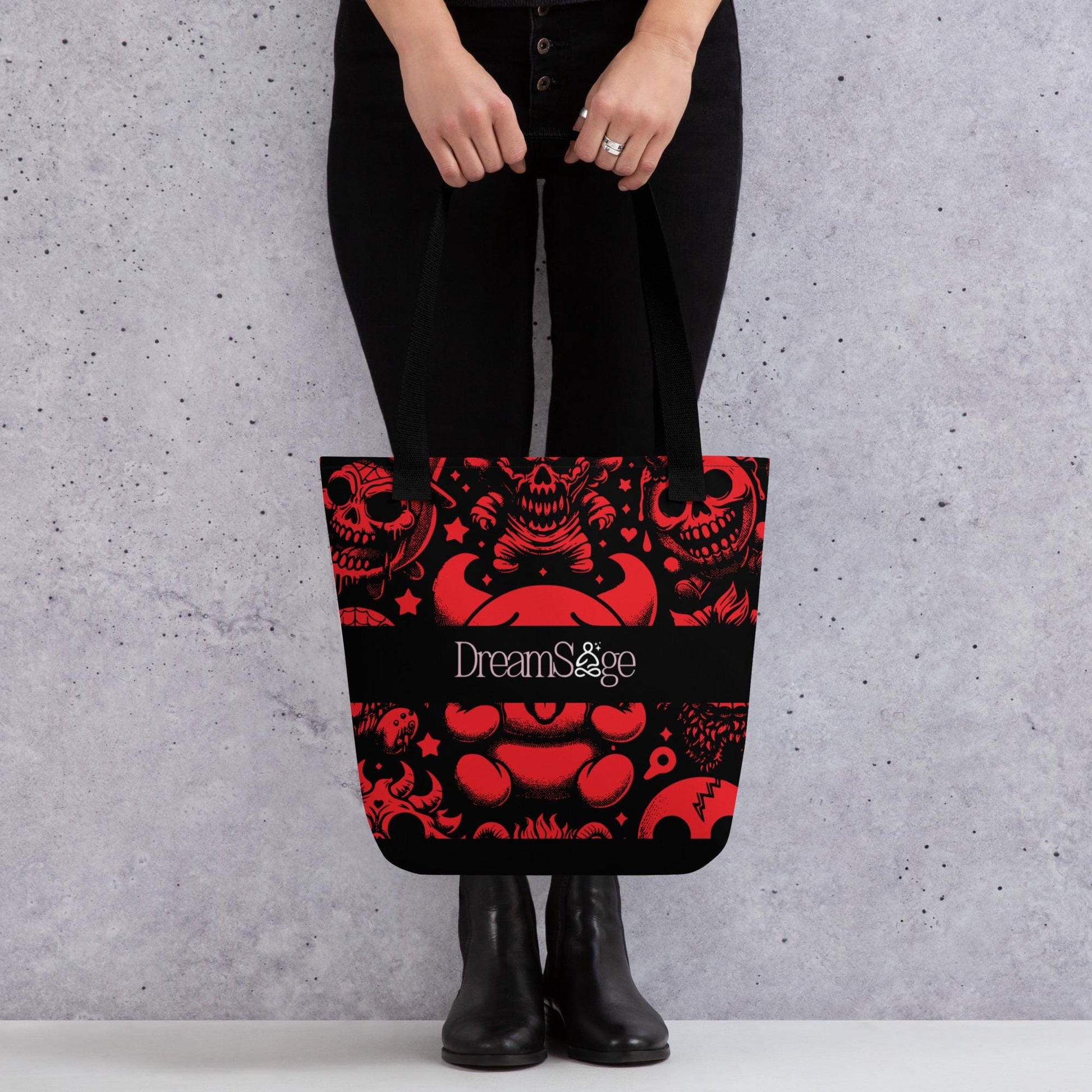 TOTE BAG Gothic Grunge Neon Goth Darkcore Weirdcore Red Demon Dark Aesthetic Halloween Tote Bag