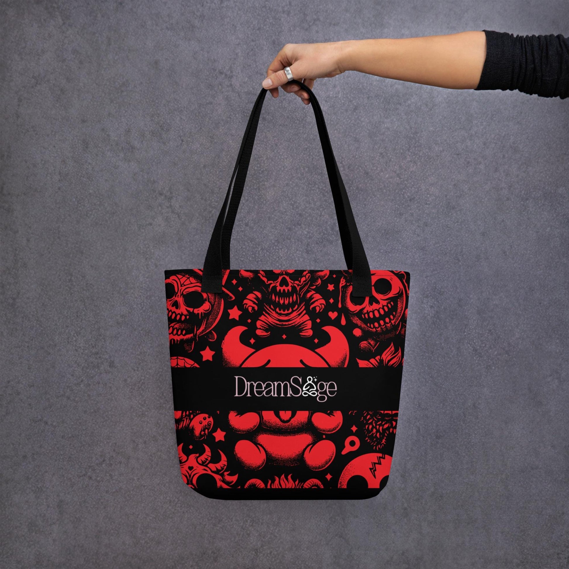 TOTE BAG Gothic Grunge Neon Goth Darkcore Weirdcore Red Demon Dark Aesthetic Halloween Tote Bag