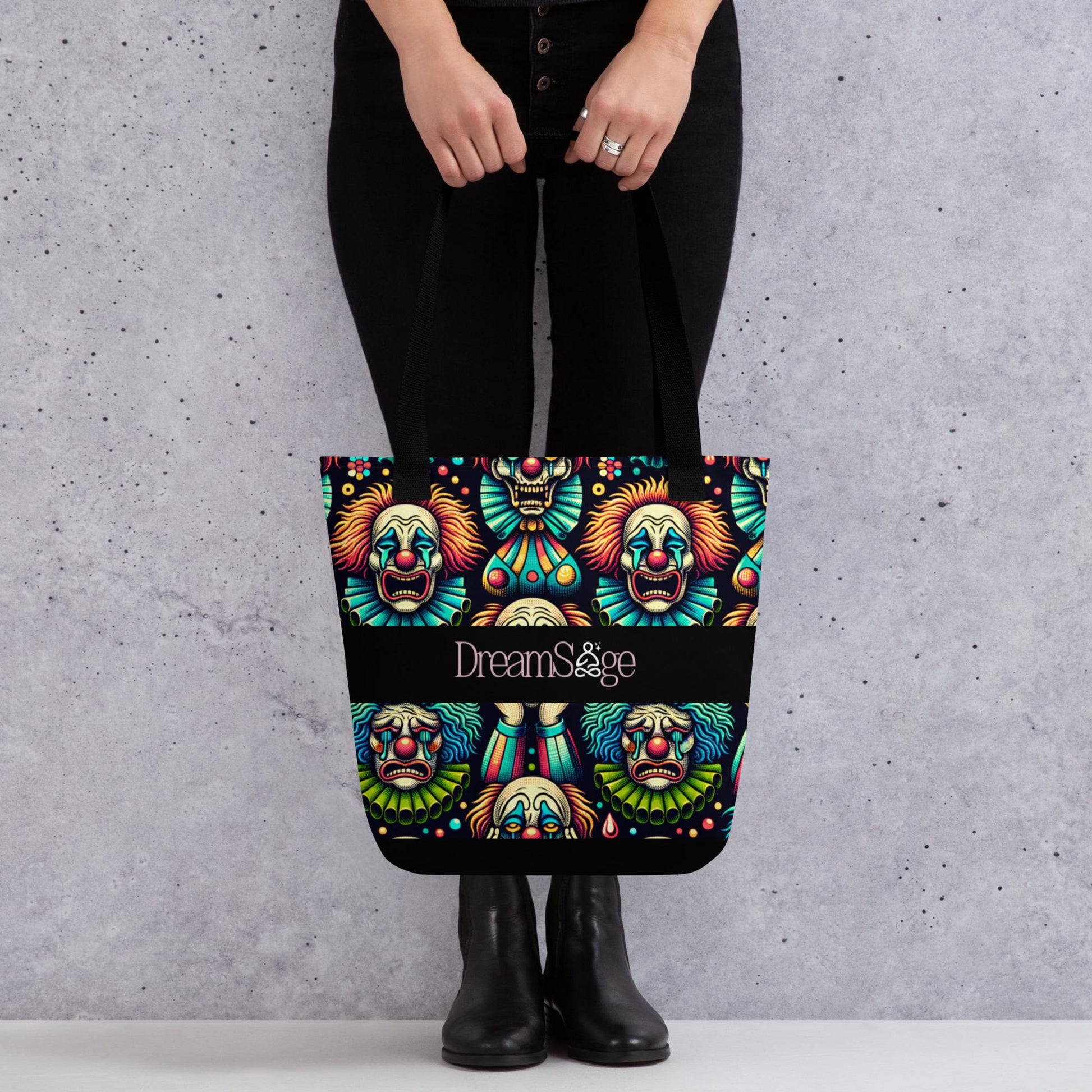 TOTE BAG Gothic Grunge Goth Darkcore Weirdcore Clowncore Spooky Clowns Dark Aesthetic Halloween Tote Bag