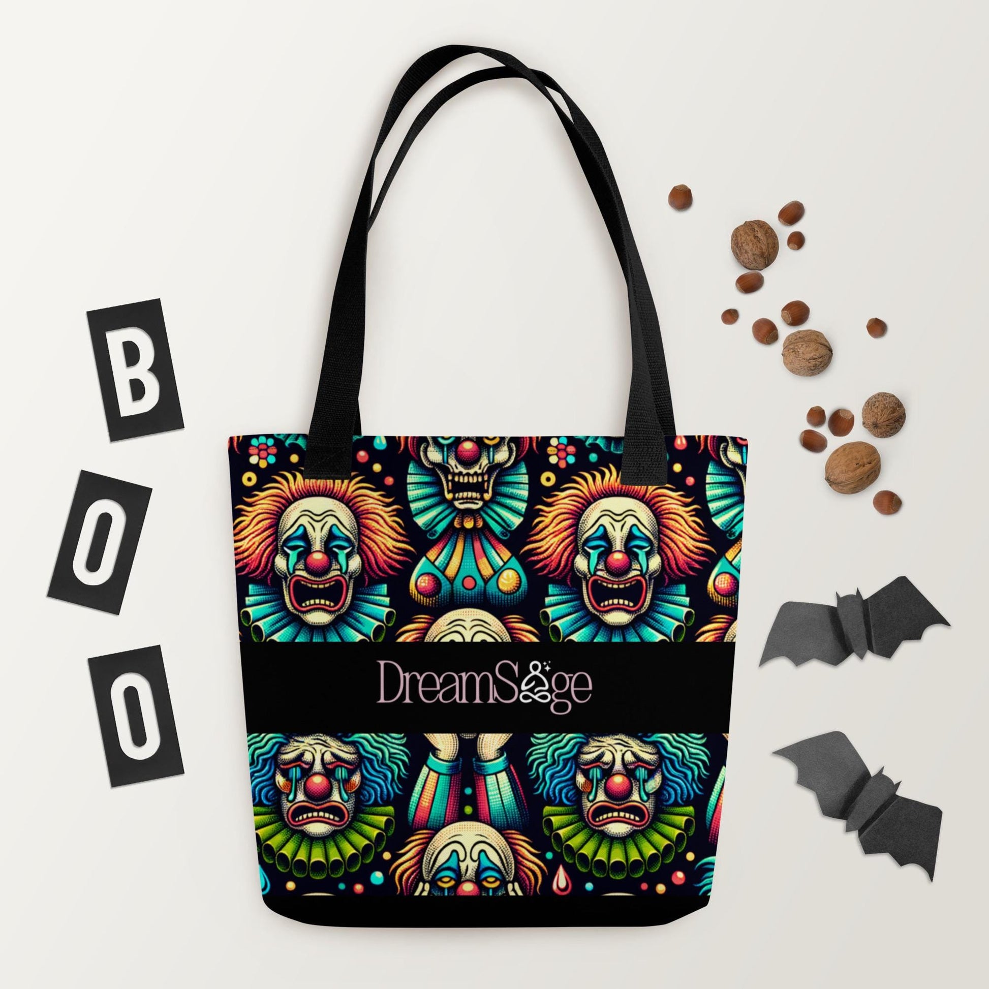 TOTE BAG Gothic Grunge Goth Darkcore Weirdcore Clowncore Spooky Clowns Dark Aesthetic Halloween Tote Bag