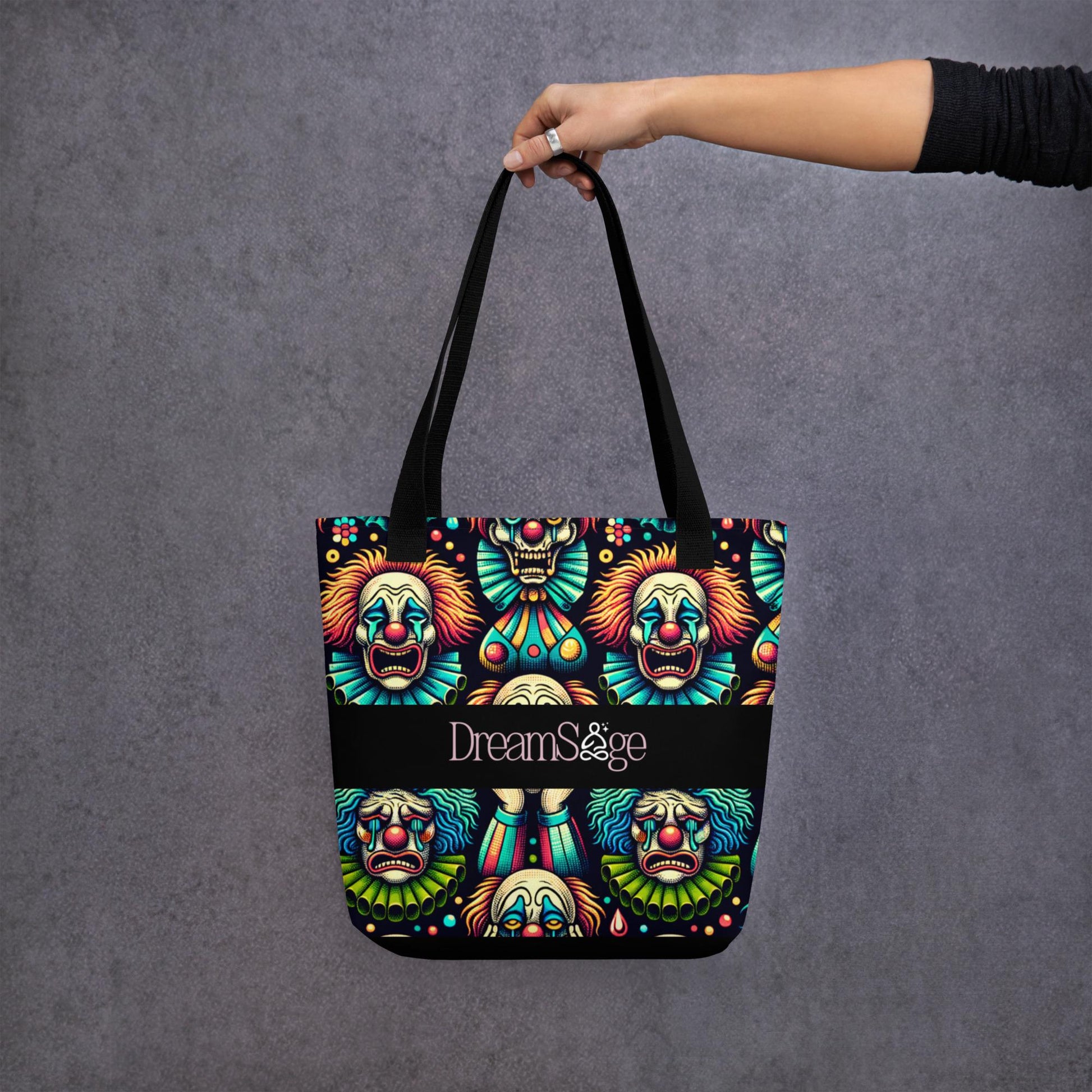 TOTE BAG Gothic Grunge Goth Darkcore Weirdcore Clowncore Spooky Clowns Dark Aesthetic Halloween Tote Bag