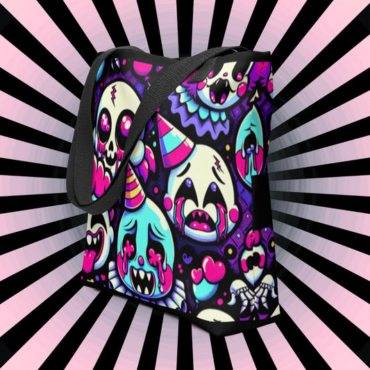 TOTE BAG Gothic Grunge Neon Goth Darkcore Weirdcore Ghost Gore Stuff Dark Aesthetic Halloween Tote Bag