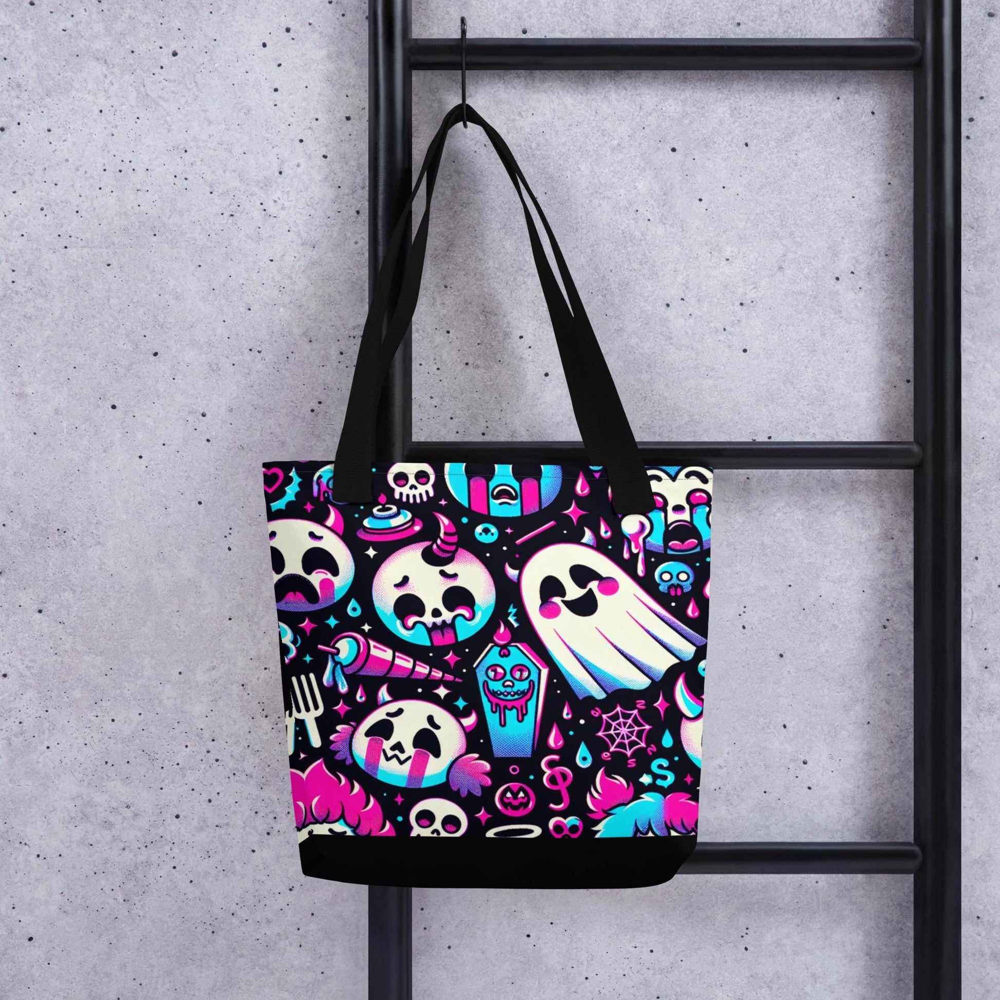 TOTE BAG Gothic Grunge Neon Goth Darkcore Weirdcore Creepy Cute Ghosts Dark Aesthetic Halloween Trick or Treat Tote Bag
