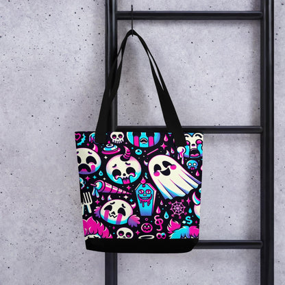 TOTE BAG Gothic Grunge Neon Goth Darkcore Weirdcore Creepy Cute Ghosts Dark Aesthetic Halloween Trick or Treat Tote Bag