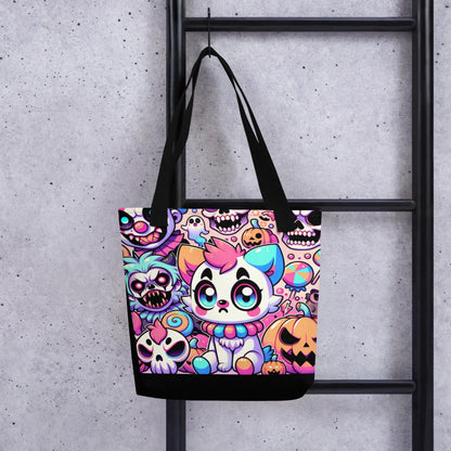 TOTE BAG Gothic Grunge Neon Goth Weirdcore Creepy Circus Hyena Halloween Tote Bag