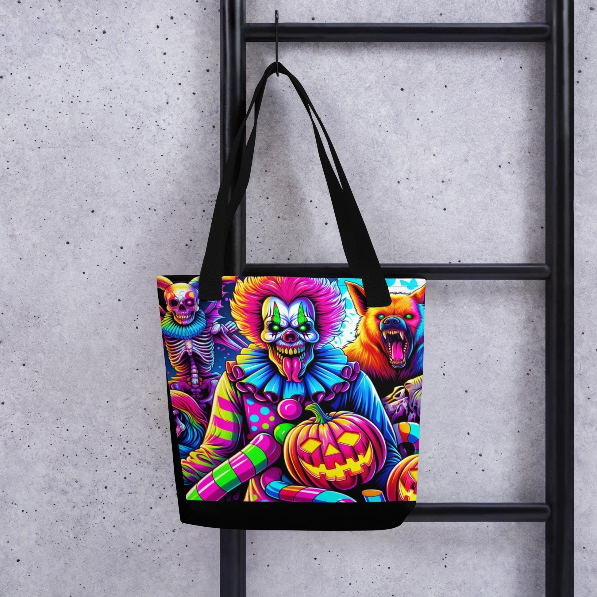TOTE BAG Gothic Grunge Neon Goth Darkcore Weirdcore Scary Clown Dark Carnival Aesthetic Halloween Tote Bag