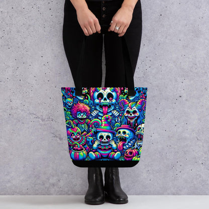 TOTE BAG Gothic Grunge Neon Goth Darkcore Weirdcore Sugar Skulls Day of the Dead Halloween Tote Bag
