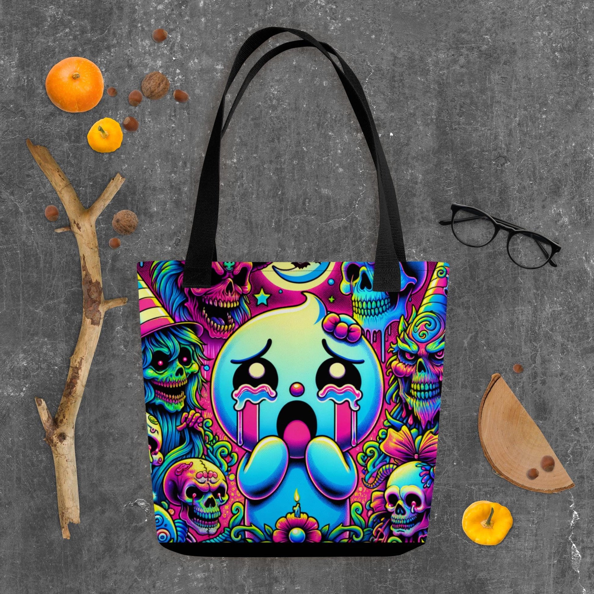 TOTE BAG Gothic Grunge Neon Goth Darkcore Weirdcore  It&#39;s My Party and I can Scream if I want to Ghost Halloween Tote Bag