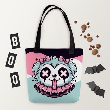 TOTE BAG Gothic Grunge Pastel Goth Weirdcore Clown Puppy Dog Clown Creepy Cute Tote Bag