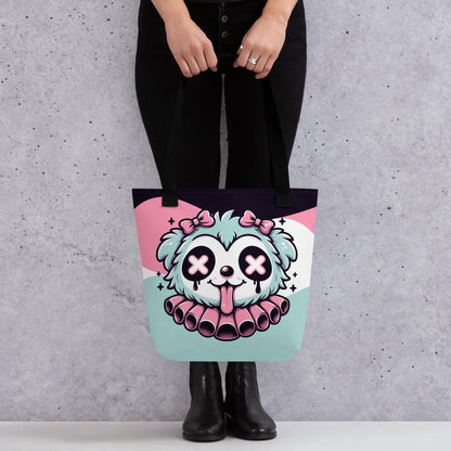 TOTE BAG Gothic Grunge Pastel Goth Weirdcore Clown Puppy Dog Clown Creepy Cute Tote Bag
