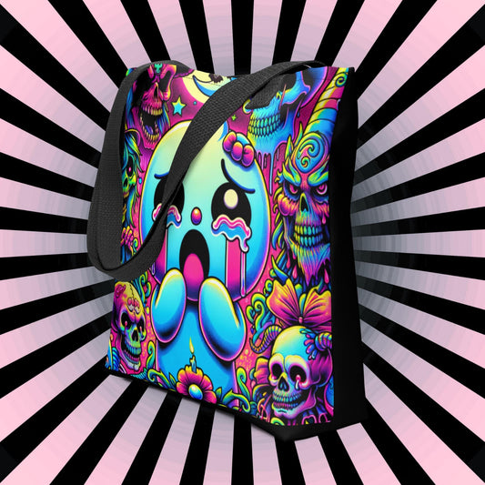TOTE BAG Gothic Grunge Neon Goth Darkcore Weirdcore It's My Party and I can Scream if I want to Ghost Halloween Tote Bag