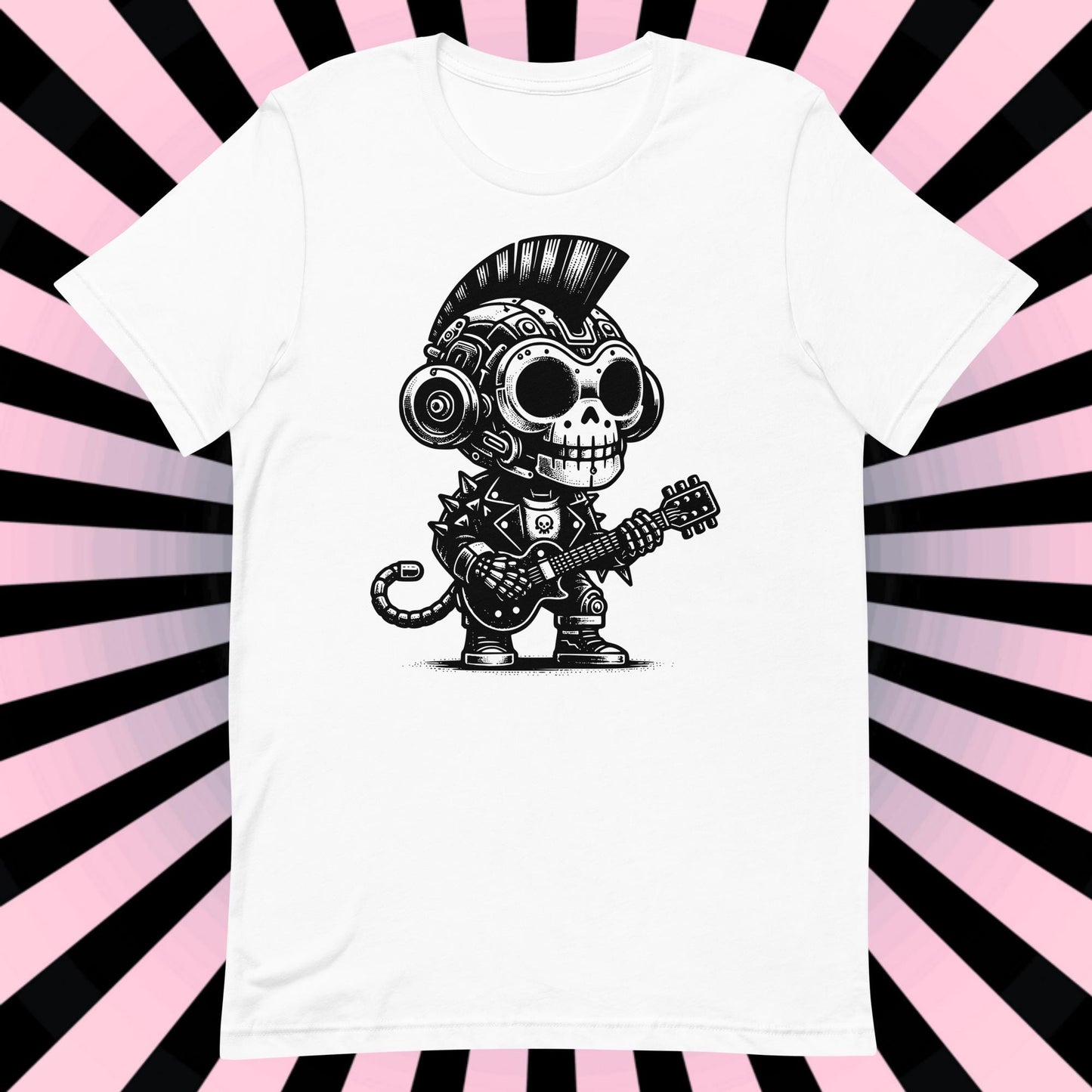 Cyborg Monkey Tee Kawaii Design Cyberpunk Monkey Shirt Y2K Pastel Goth Ethical Techwear in Whimsigoth Warcore Style