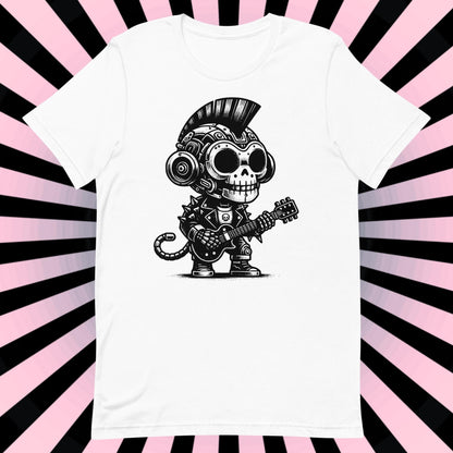 Cyborg Monkey Tee Kawaii Design Cyberpunk Monkey Shirt Y2K Pastel Goth Ethical Techwear in Whimsigoth Warcore Style