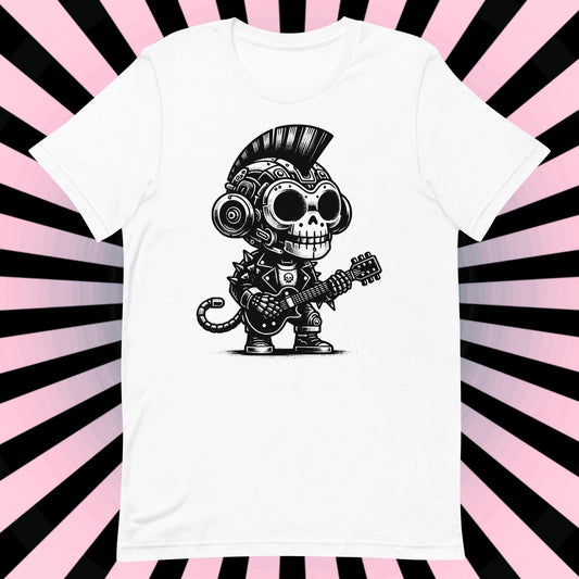 Cyborg Monkey Tee Kawaii Design Cyberpunk Monkey Shirt Y2K Pastel Goth Ethical Techwear in Whimsigoth Warcore Style