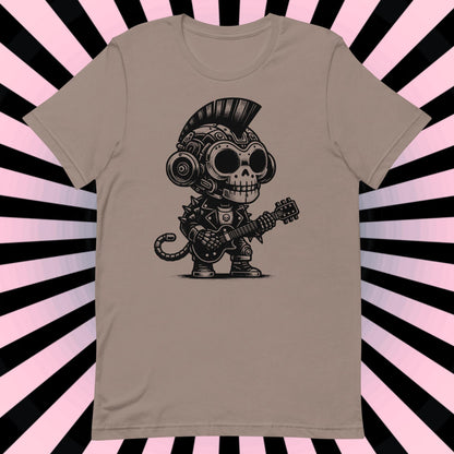 Cyborg Monkey Tee Kawaii Design Cyberpunk Monkey Shirt Y2K Pastel Goth Ethical Techwear in Whimsigoth Warcore Style