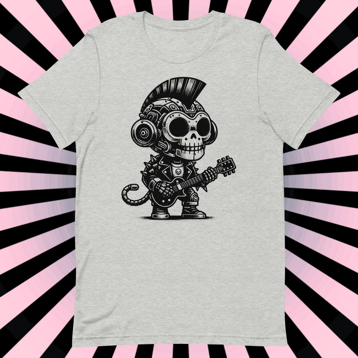 Cyborg Monkey Tee Kawaii Design Cyberpunk Monkey Shirt Y2K Pastel Goth Ethical Techwear in Whimsigoth Warcore Style