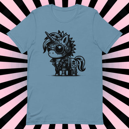 Cyborg Unicorn Tee Kawaii Design Cyberpunk Unicorn Shirt Y2K Pastel Goth Ethical Techwear in Whimsigoth Warcore Style