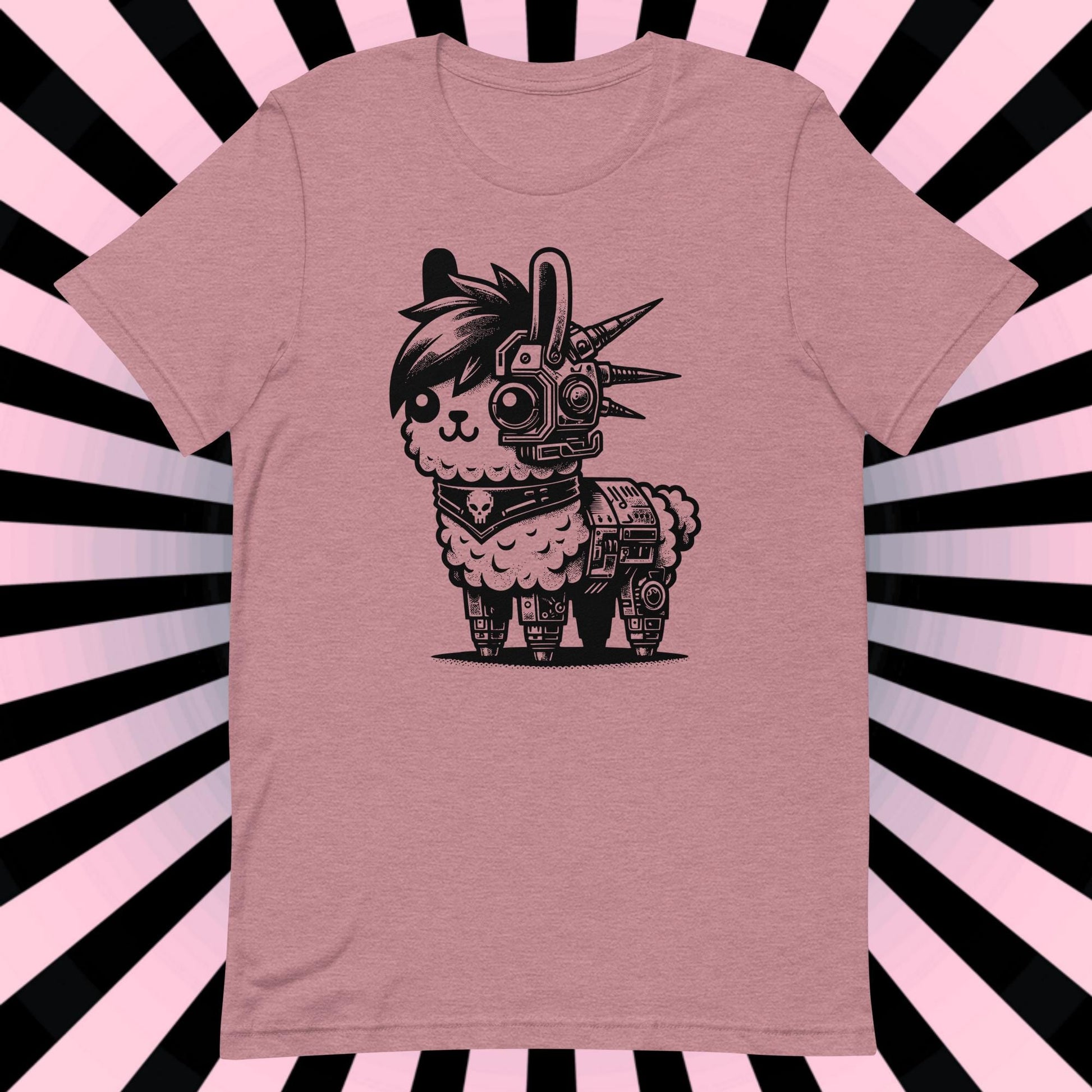 Cyborg Llama Tee Kawaii Design Cyberpunk llama Shirt Y2K Pastel Goth Ethical Techwear in Whimsigoth Warcore Style