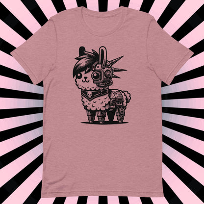 Cyborg Llama Tee Kawaii Design Cyberpunk llama Shirt Y2K Pastel Goth Ethical Techwear in Whimsigoth Warcore Style
