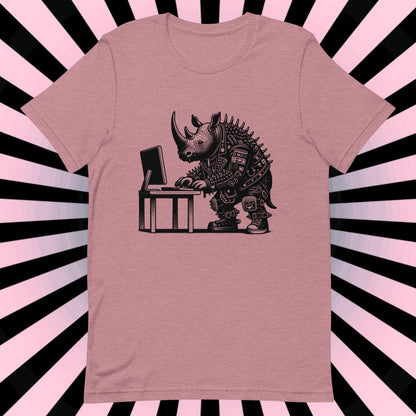 Cyberpunk Rhino T-Shirt Y2K Pastel Goth Rhino Shirt Techwear Unique Whimsigoth and Weirdcore Fashion