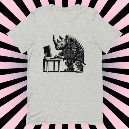 Cyberpunk Rhino T-Shirt Y2K Pastel Goth Rhino Shirt Techwear Unique Whimsigoth and Weirdcore Fashion