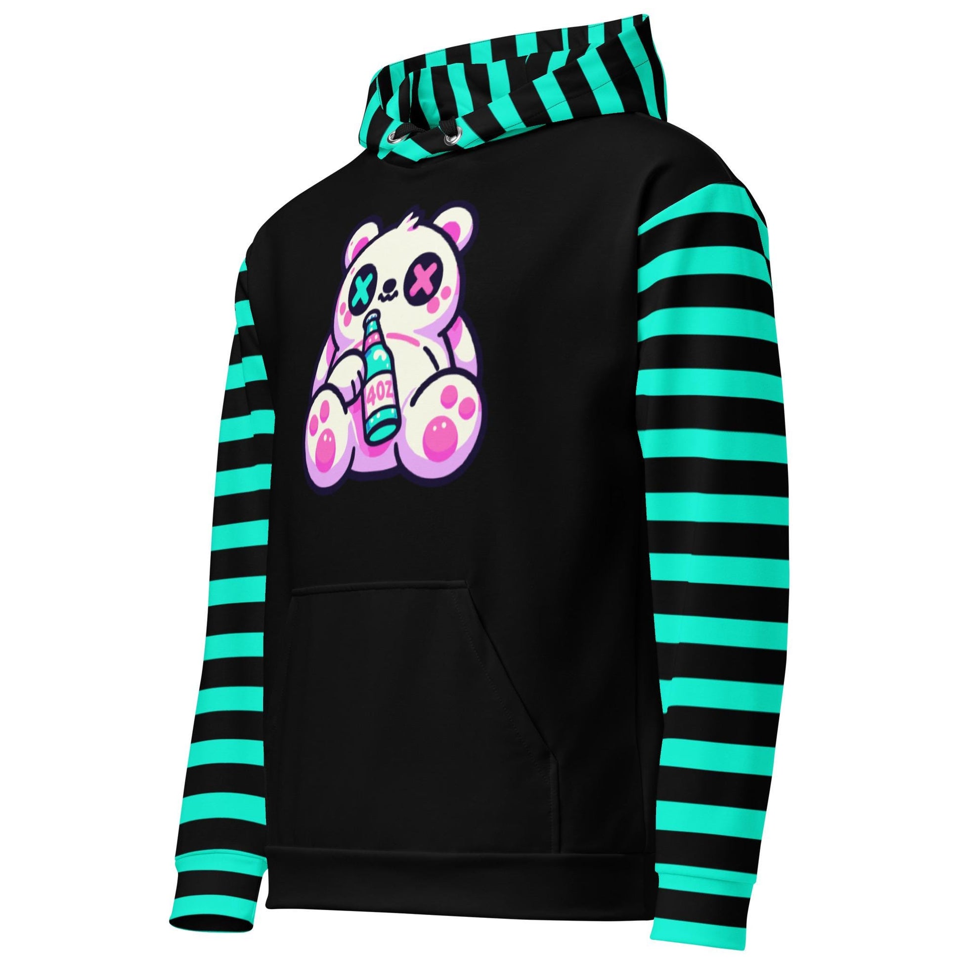Drunk Weirdcore Bear Graphic Y2K Grunge Unisex Hoodie