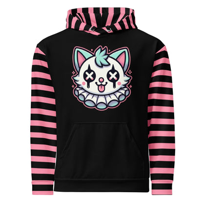 Weirdcore Clowncore Clown Kitty Cat Pastel Goth Graphic Grunge Y2K Unisex Hoodie