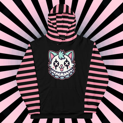 Weirdcore Clowncore Clown Kitty Cat Pastel Goth Graphic Grunge Y2K Unisex Hoodie