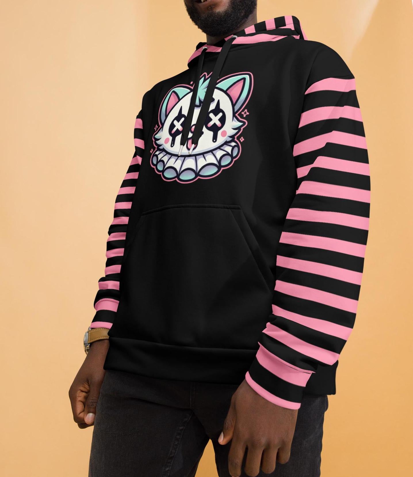 Weirdcore Clowncore Clown Kitty Cat Pastel Goth Graphic Grunge Y2K Unisex Hoodie