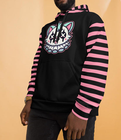 Weirdcore Clowncore Clown Kitty Cat Pastel Goth Graphic Grunge Y2K Unisex Hoodie