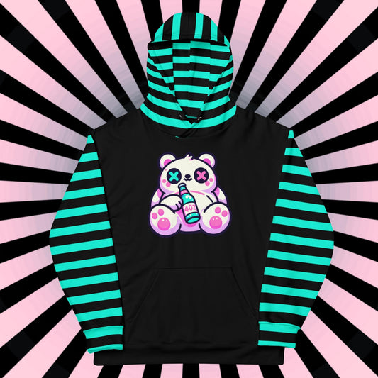 Drunk Weirdcore Bear Graphic Y2K Grunge Unisex Hoodie
