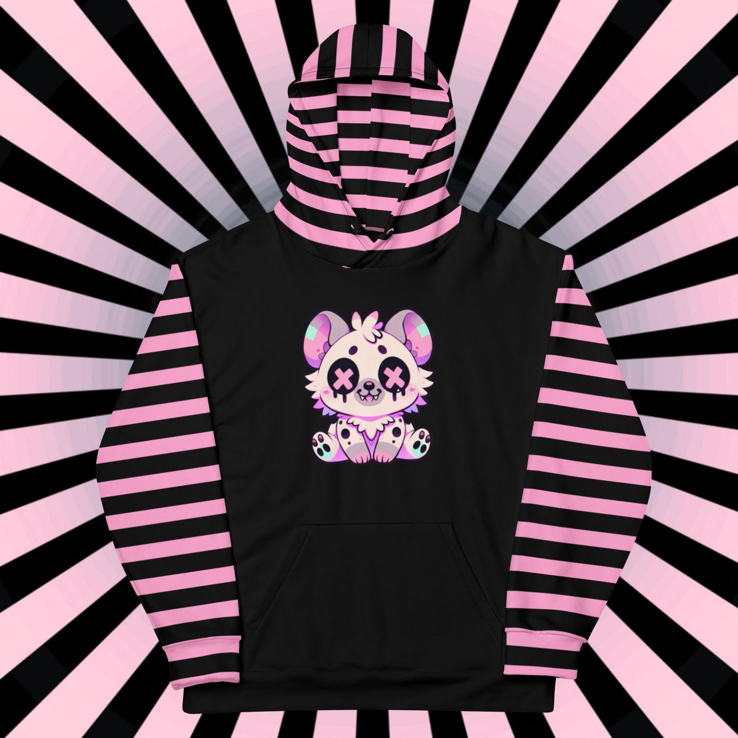 Pastel Goth Grunge Y2K Hyena Unisex Hoodie Weirdcore Gothic Kidcore Hyena Graphic Long Sleeve Hoodie