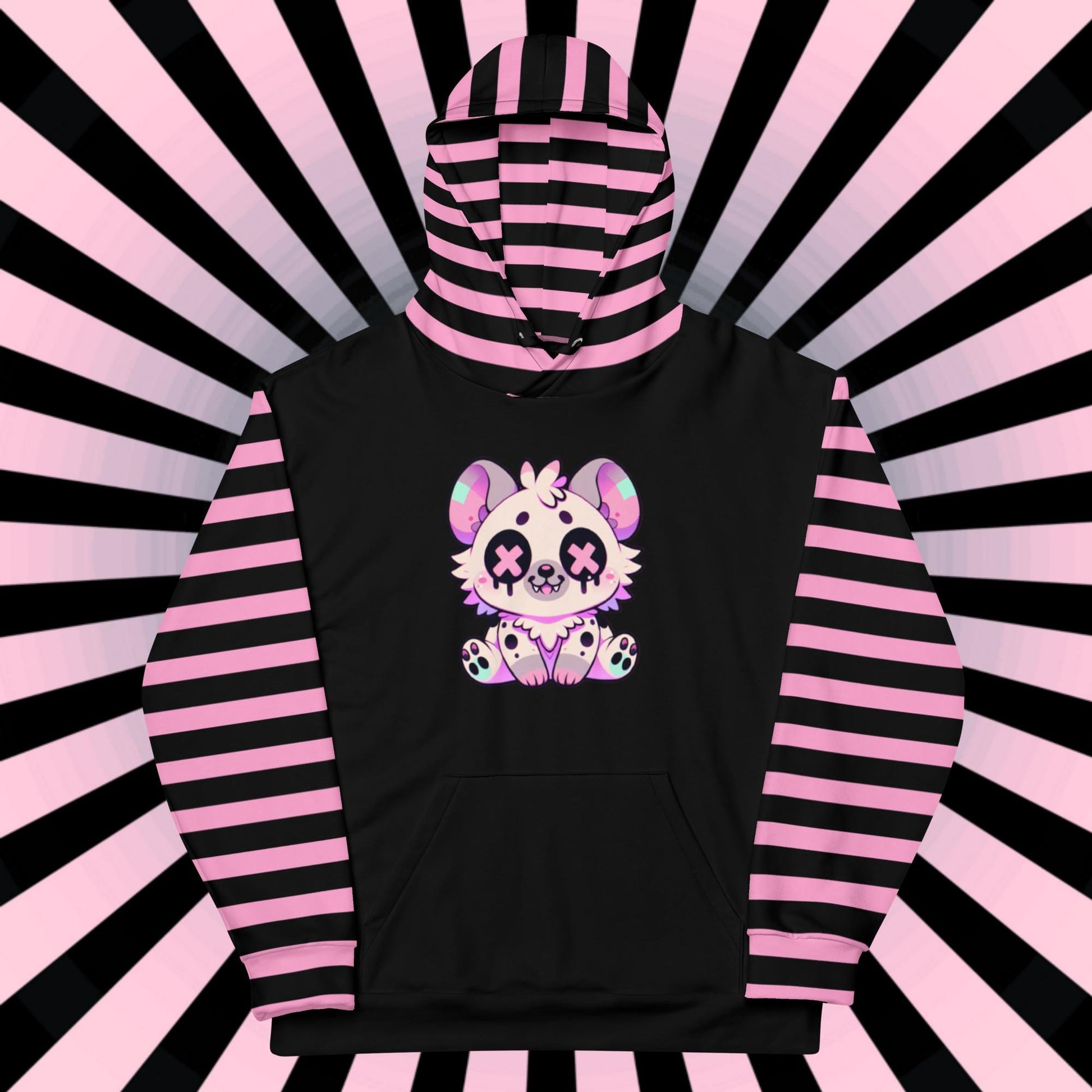 Pastel Goth Grunge Y2K Hyena Unisex Hoodie Weirdcore Gothic Kidcore Hyena Graphic Long Sleeve Hoodie