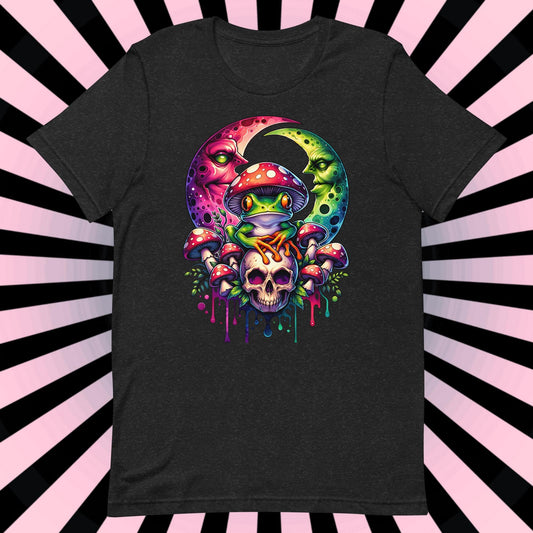 Weirdcore Frog Shirt, Mushroom Shirt, Moon Shirt, Vintage Weird Stuff Tee Whimsigoth Trippy Tee