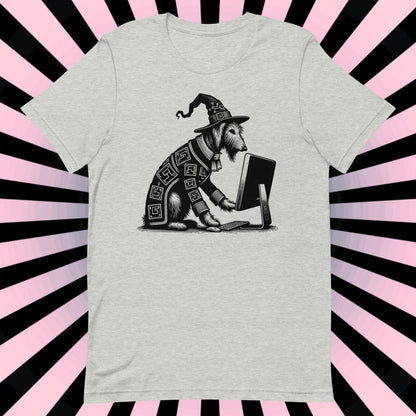 Dog Shirt Irish Wolfhound Cyber Goth Cyberpunk Dog Tee Techwear Whimsigoth Clothing Pastel Goth Y2K Shirt Weirdcore T-Shirt
