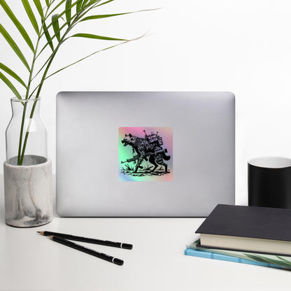 Warcore Battle Hyena Horror Sticker Futuristic Dystopian Gothic Grunge Holographic stickers