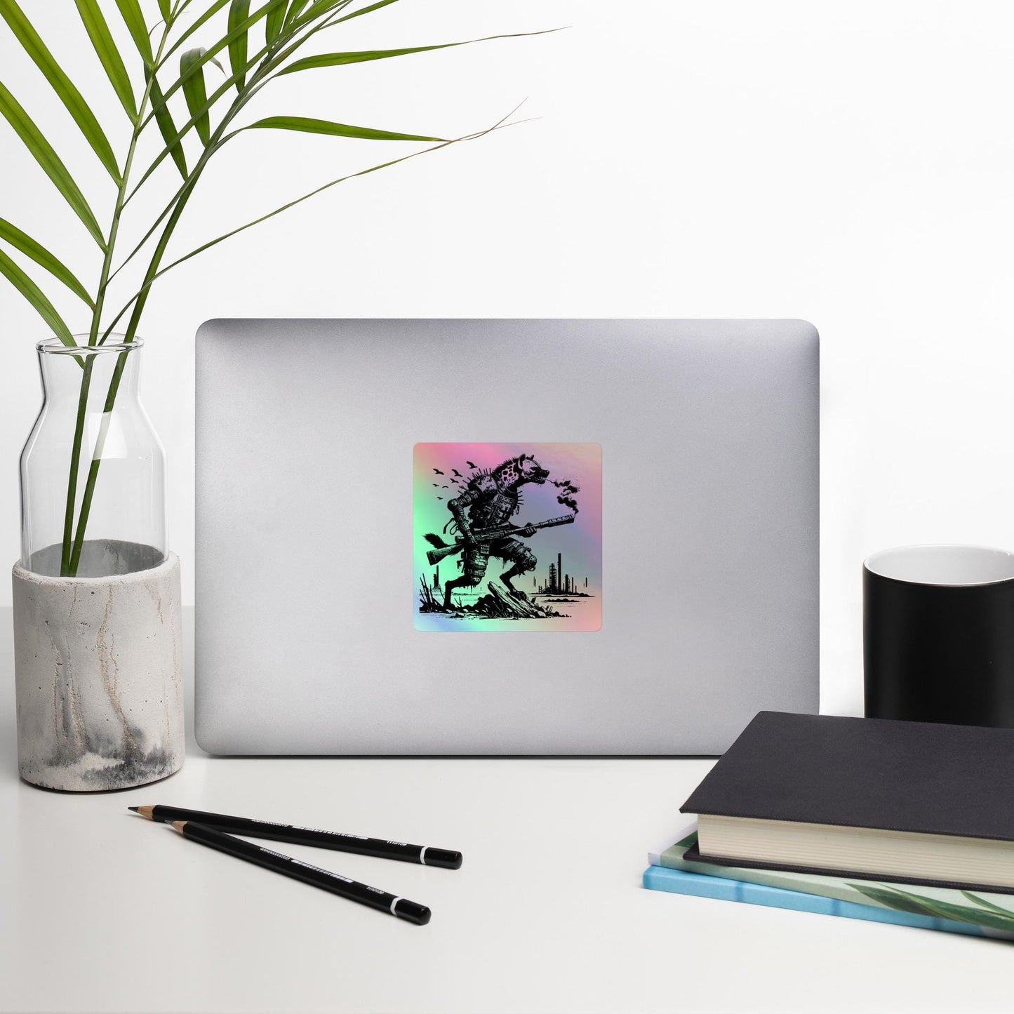 Warcore Dystopian Horror Hyena Hologram Sticker Dark Aesthetic Gothic Grunge Holographic sticker