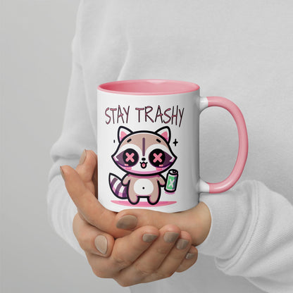 Colorful Weirdcore Mug of Stay Trashy Raccoon Kawaii Anime Cute Trash Panda Microwave and Dishwasher Safe Coffee Tea Mug