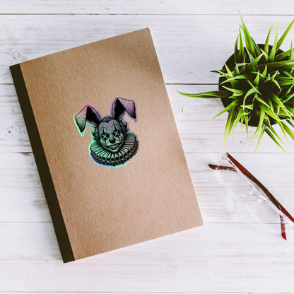 Creepy Clowncore Horror Evil Rabbit Clown Hologram Sticker Weirdcore Clown Grunge Goth Holographic sticker