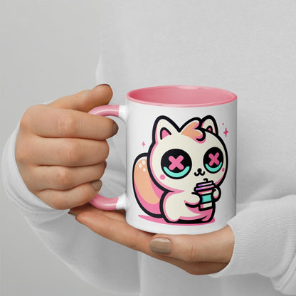 Colorful Weirdcore Mug of Cute Caffeinated Squirrel Y2K Pastel Grunge Kawaii Anime Rodent Microwave and Dishwasher Safe Coffee Tea Mug