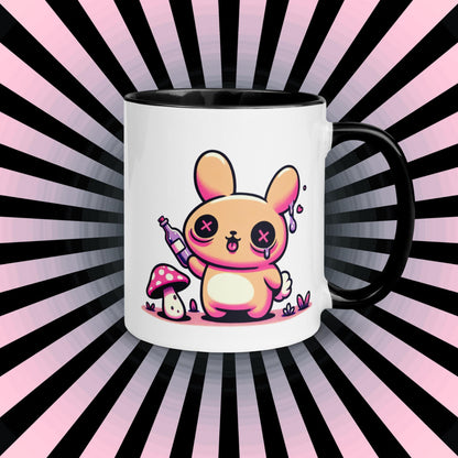 Colorful Weirdcore Mug of Cute Trippy Bunny Kawaii Anime Cute Weird Angry Rabbit Microwave and Dishwasher Safe Coffee Tea Mug