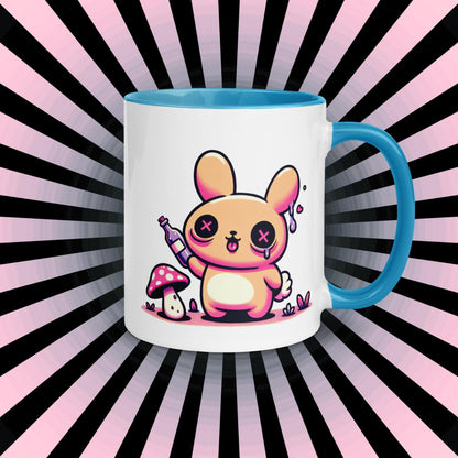 Colorful Weirdcore Mug of Cute Trippy Bunny Kawaii Anime Cute Weird Angry Rabbit Microwave and Dishwasher Safe Coffee Tea Mug