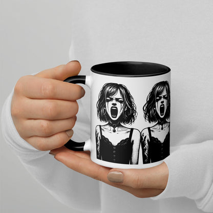 Colorful Mug Gothic Etching Grunge Y2K Goth Girl Screaming Darkcore Microwave and Dishwasher Safe Coffee Tea Mug