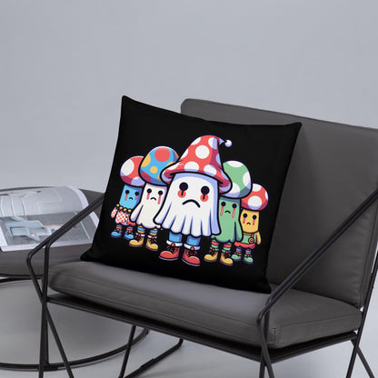 Weirdcore Creepy Cute Mushroom Ghosts Throw Pillow Halloween Goth Grunge Room Decor