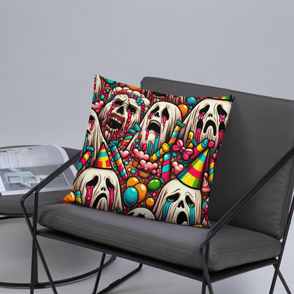 Creepy Screaming Ghosts Decorative Horror Pillow Halloween Weirdcore Candy Goth Throw Pillow