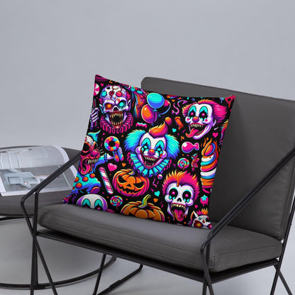 Creepy Horror Bubble Goth Grunge Clowns Ghost Weirdcore Clowncore Decorative Throw Pillow
