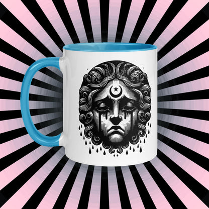 Colorful Mug Gothic Etching Grunge Y2K Goth Crying Cherub Darkcore Microwave and Dishwasher Safe Coffee Tea Mug